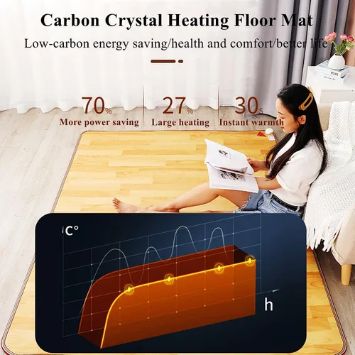 Vista 3 de Electric Heating Pads w/Adjustable Temperature & Timer, Heated Floor Mats, Electric Carpet Area Rug, Under Desk Foot Warmer Electric Space