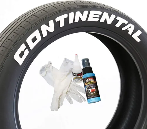 Vista 2 de Continental. Kit de letras permanentes para llantas (4 por cada palabra) - TAMAÑO PERSONALIZABLE