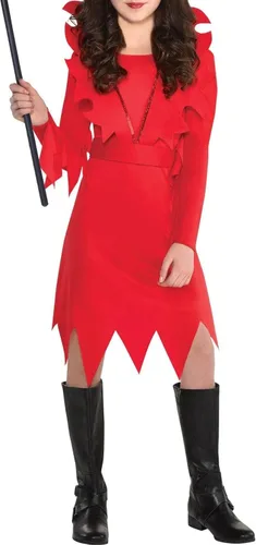 Vista 4 de Suit Yourself Disfraz de diablo de Halloween para niñas con accesorios Rojo