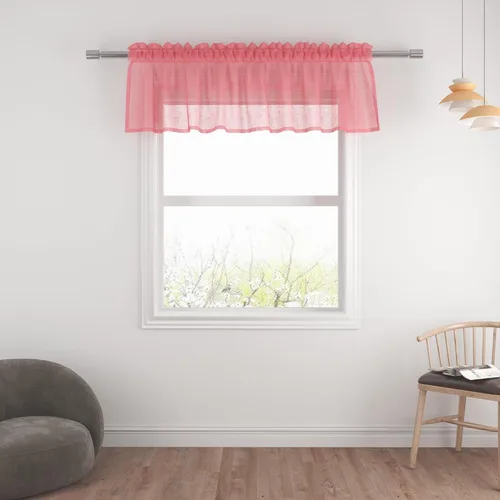 Vista 73 de UPOPO Paneles de Cortina Beige Pequeños Cortinas Transparentes de Gasa de 16 Pulgadas de Largo Cortinas de Cocina de Voile con Textura de Lino