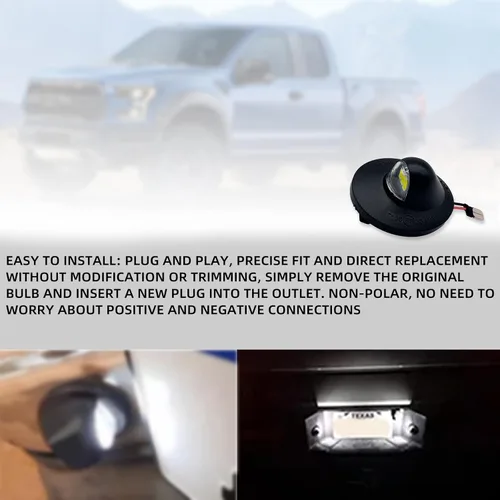 Vista 5 de Luz de matrícula, lámpara LED de repuesto para Ford F150 F250 F350 F450 F550 montaje de luz de matrícula Super Duty Ranger Explorer Bronco Excursion