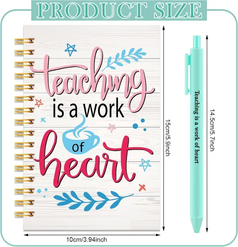 Vista 2 de Juego de 12 cuadernos para profesores y bolígrafo, regalo de agradecimiento para profesores, cuaderno motivacional, bolígrafo, lindo diario