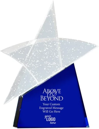 Vista 5 de Baudville Trofeo grabado personalizado - Alabanza brillante - Premio de cristal - Padre