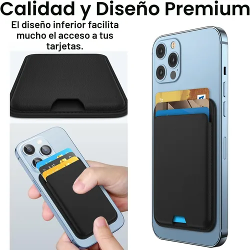 Vista 5 de Cartera magnética iLodn compatible con MagSafe para iPhone 17 16 15 14 13 12 Pro Max Air Plus, tarjetero Mag 3 Safe adhesivo para accesorios