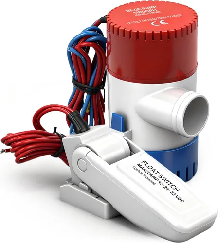 Vista 8 de Bomba de agua de sentina sumergible de CC marina 750 GPH 12V Crucero Yate Bomba de drenaje de 3/4 pulgadas salida de manguera para caravana RV yate