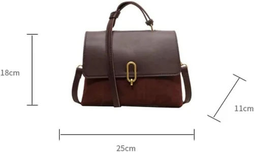 Vista 2 de Bolso de hombro de cuero genuino vintage, bolso cruzado pequeño para mujer, bolso de trabajo para damas