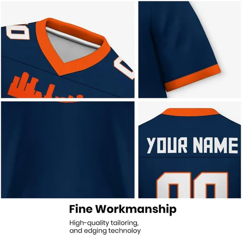 Vista 5 de Camiseta de fútbol personalizada,Uniforme de fútbol sólido de silueta de ciudad,Camiseta de moda de regalo para fanáticos del fútbol Añadir