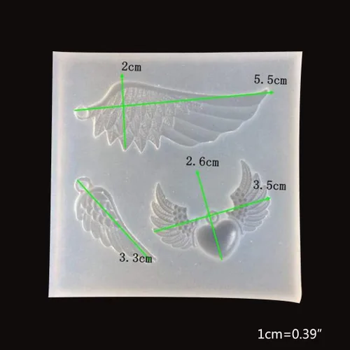 Vista 3 de Molde de resina epoxi de cristal, forma de ala de ángel, molde de silicona, herramienta de fabricación de bricolaje