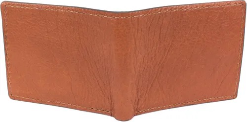 Vista 2 de Cartera de piel auténtica marrón hecha a mano.