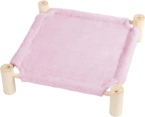Vista 13 de Patas Lague Hamaca para gatos y perros, cama para perros pequeños, de madera, para gatos, mascotas, conejos, refrigeración, elevada