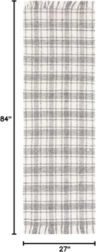 Vista 8 de SAFAVIEH Natura Collection - Alfombra de pasillo, 2 pies 3 pulgadas x 7 pies, gris y marfil, hecha a mano, lana con flecos, ideal para zonas de alto
