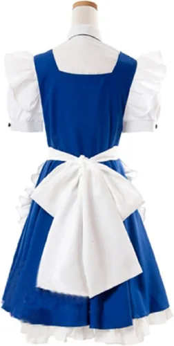 Vista 3 de Touhou Project Izayoi Sakuya azul estilo Lolita vestido Cosplay disfraz