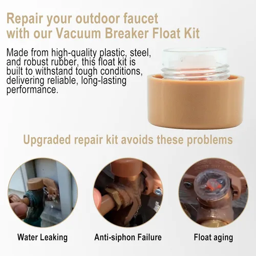 Vista 5 de RK-101VB - Kit de flotador de disyuntor de vacío, kit de reparación de grifo de pared antisifón, kit de reparación de válvula antisifón, compatible