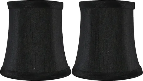 Vista 17 de Pantalla de lámpara de araña de seda sintética azul individual – forma de campana suave, ajuste de clip para bombillas de candelabro, 3.5 x 4.5 x