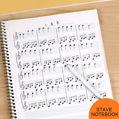 Vista 8 de RiToEasysports Stave Notebook, 50 Pages Musical Notation Staff Notebook Music Manuscript Writing Paper (Black Piano) Sheet Music Notebook Staff