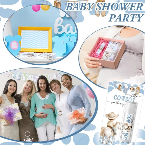 Vista 5 de Paquete de 30 Pequeño Vaquero Baby Shower Juegos Premios Regalos de Fiesta Bálsamos Labiales a Granel Obsequios para Ganadores Adultos Invitados