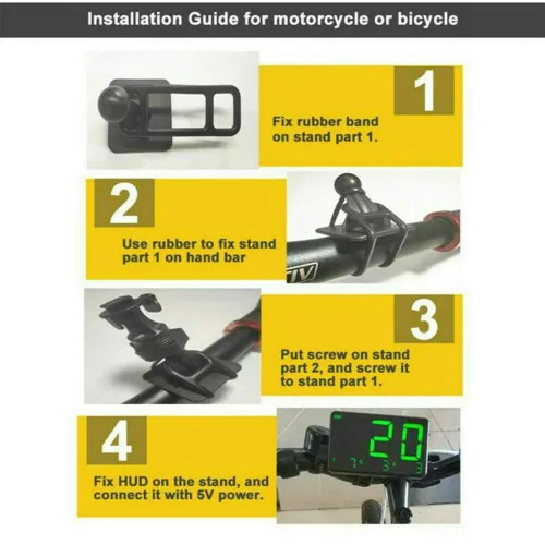 Vista 5 de MASO Coche Moto Bicicleta Universal Digital GPS Velocímetro OBD-II Overspeed Alarma Sistema MPH/KM/h
