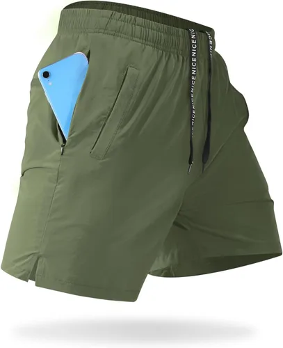 Vista 4 de CANGHPGIN Pantalones cortos deportivos de entrenamiento para hombre de 7 pulgadas / 5 pulgadas, de secado rápido, pantalones cortos de correr