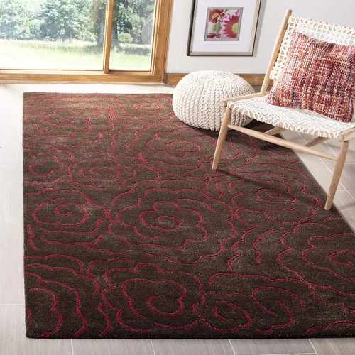 Vista 34 de SAFAVIEH Soho Collection SOH812B - Alfombra decorativa suave de lana y viscosa de 2 x 3 pies, hecha a mano, color azul claro y marfil
