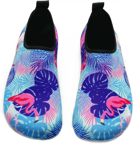 Vista 4 de Valennia Zapatos de agua para hombre y mujer, sin cordones, de secado rápido, ligeros, calcetines acuáticos para playa, natación, yoga, deportes al