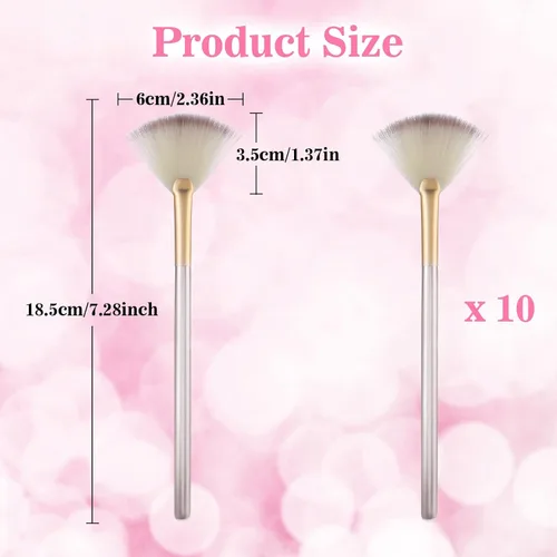 Vista 2 de 10 cepillos de abanico para tratamientos faciales, cepillos de máscara de abanico, aplicador de cepillos faciales suaves para máscara de barro