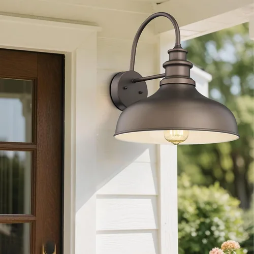 Vista 6 de Bestshared Luz de granero para exteriores, enchufe E26, luces de pared para exteriores, resistente a la intemperie, iluminación exterior industrial