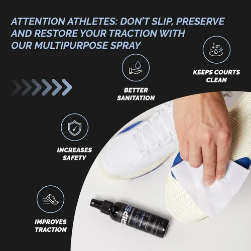Vista 4 de Spray de agarre para zapatos deportivos 2 en 1, proporciona tracción y rejuvenece las suelas. Spray de agarre multiusos para mejorar el agarre