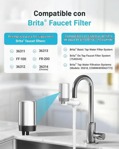 Vista 2 de AQUA CREST 7027S - Filtro de repuesto para filtro de grifo Brita®, cromado