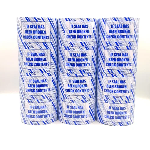 Vista 6 de VP Cinta de embalaje de seguridad impresa, 3 pulgadas x 110 yardas, espesor 2.0 mil,6 rollos., azul y blanco (3s)