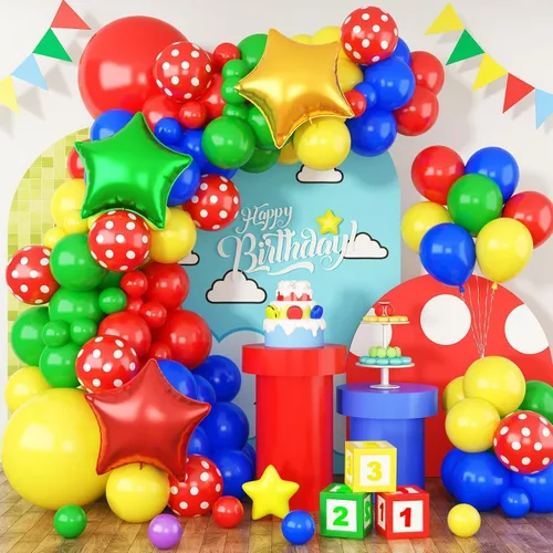 Vista 10 de Kit de arco de globos rosa y blanco, kit de guirnalda de globos de 100 piezas con globos rosa intenso, globos de látex blanco para niñas, niños