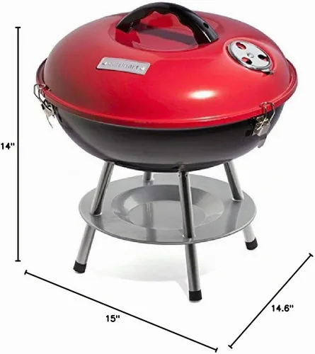 Vista 8 de Portátil barbacoa de carbón, Cuisinart ccg-190, 14 in, Rojo