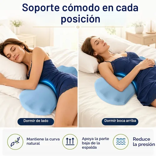 Vista 3 de Fledano Almohada de apoyo lumbar para dormir – Almohada de espuma viscoelástica para la parte baja de la espalda para la cama para aliviar el dolor