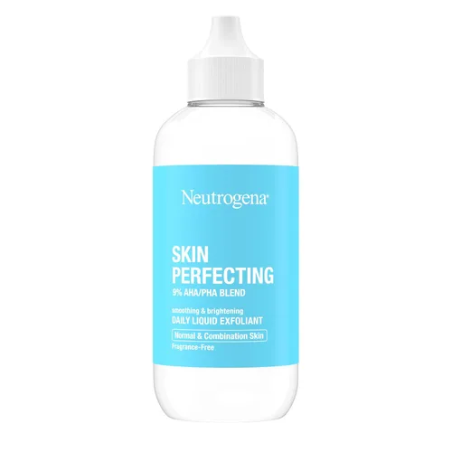Vista 2 de Neutrogena Exfoliante facial líquido diario perfeccionador de la piel con mezcla de 9% AHA/PHA para pieles normales y mixtas, exfoliante suavizante
