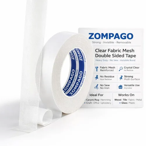 Vista 11 de ZOMPAGO Cinta de doble cara resistente (1.18 pulgadas x 9.84 pies), cinta de montaje nano transparente, tiras adhesivas impermeables de dos caras
