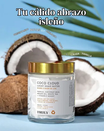 Vista 2 de Truly Crema de afeitar de lujo Fórmula de afeitado ultrahidratante para una piel suave y sedosa