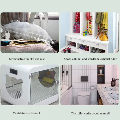 Vista 8 de hejhncii Ventilador de ventilación de aire de velocidad ajustable USB, elevador en línea, escape de ventana, inodoro y cocina, extractor
