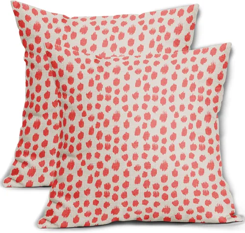 Vista 68 de Sweetshow Juego de 2 fundas de almohada de 16 x 16 pulgadas, diseño bohemio, con diseño de lunares, moderno y moderno, para exteriores, decorativas