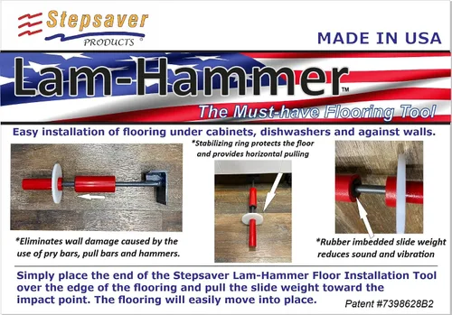 Vista 2 de Herramienta profesional de instalación de piso Stepsaver fabricada en Estados Unidos Lam-Hammer