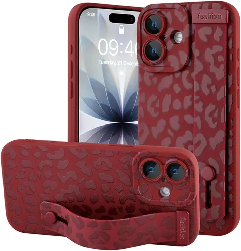 Vista 76 de OOK - Funda compatible con iPhone 11 en color vino rojo con estampado de leopardo, de TPU a prueba de golpes, cubierta delgada de silicona