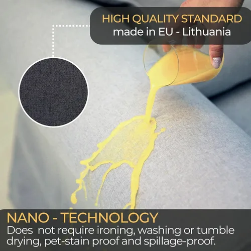 Vista 4 de comfortly Funda para sofá EKTORP de 3 asientos, funda de repuesto resistente de 7 piezas, resistente tela nanotecnológica a prueba de mascotas