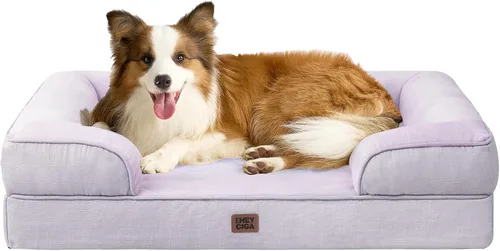 Vista 95 de EHEYCIGA – Cama ortopédica impermeable para perros pequeños, de espuma viscoelástica tipo caja de huevos, con bordes elevados y base antideslizante