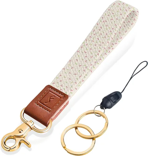 Vista 25 de Fishent Llavero de Muñeca Elástico, Cordones de Muñeca Trenzados Lindos para Llaves, Soporte de Llavero para Mujeres y Hombres, Correa de Muñeca