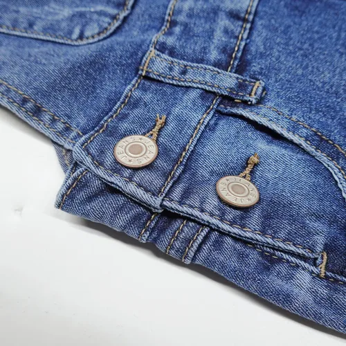 Vista 3 de KIDSCOOL SPACE Pantalones cortos para niñas, pantalones cortos de mezclilla elásticos para bebés