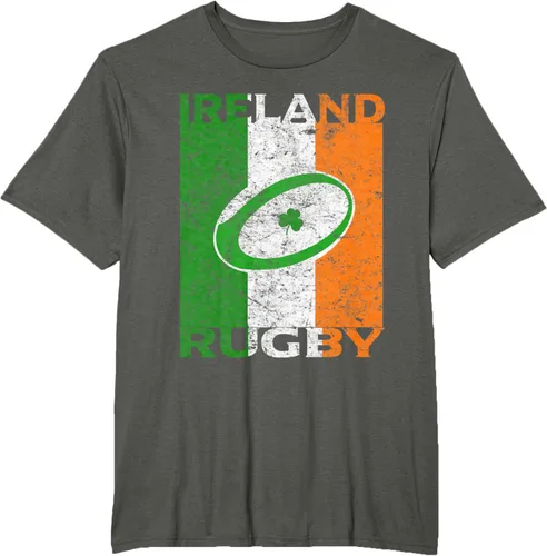 Vista 7 de Camiseta de rugby irlandés con la bandera de Irlanda, regalo vintage Negro