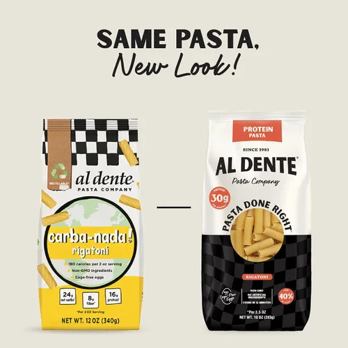 Vista 5 de Al Dente Carba-Nada Rigatoni & Cavatappi Variedad – Bajo en carbohidratos, alto en proteínas – Dieta apta para dieta cetogénica y de puntos, fideos