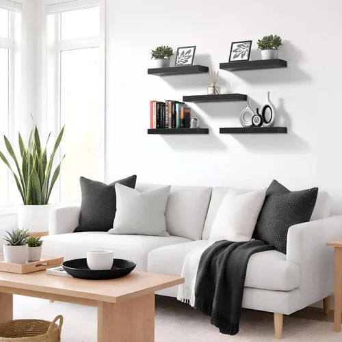 Vista 7 de Sorbus Estantes flotantes para pared, estante flotante de 16 pulgadas para cocina, dormitorio, sala de estar, baño, hogar y decoración de pared