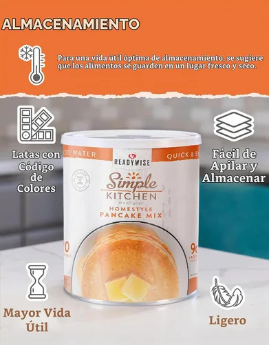 Vista 6 de SIMPLE KITCHEN - Mezcla para panqueques caseros #10, 20 porciones, comidas de camping