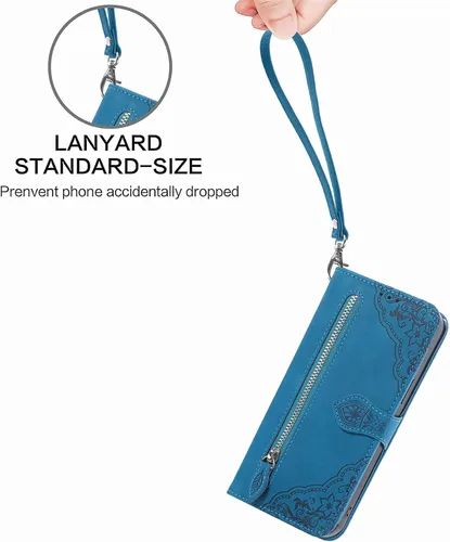 Vista 4 de bojioderf Funda compatible con Nothing Phone 1, compatible con Nothing Phone One (A063), cartera con cremallera, tarjetero con soporte abatible