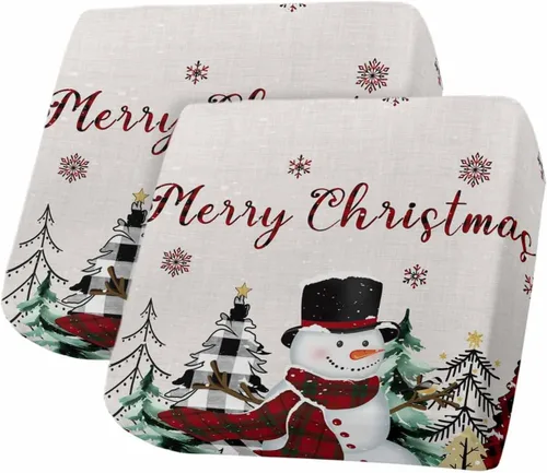 Vista 13 de Fundas de cojín elásticas para sofá de Navidad, diseño de muñeco de nieve, seccional/individual/en forma de L, protector de muebles con parte