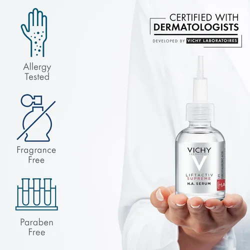 Vista 6 de Vichy LiftActiv Supreme - Suero facial de ácido hialurónico al 1.5% y corrector de arrugas, suero antienvejecimiento para la cara para reducir
